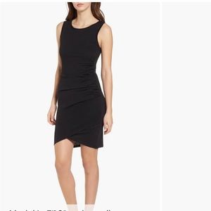 Leith Ruched Body-Con sleeveless dress in black size xs
